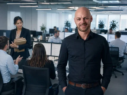SOOF Finance oprichter en ondernemer Jaap van Aalst met zijn team op kantoor
