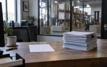 Een dunne brief van de bank naast een veel dikkere stapel openstaande facturen